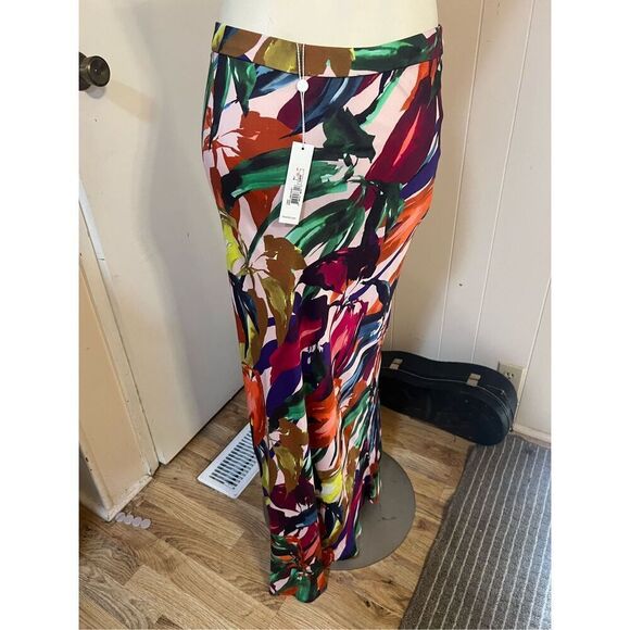 NWT $228 Trina Turk long Colorful “Piper” Silky Viscose Maxi Skirt Sz 2 - Picture 6 of 13